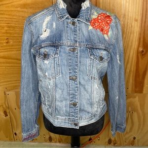 American Eagle distressed Jean Jacket size small